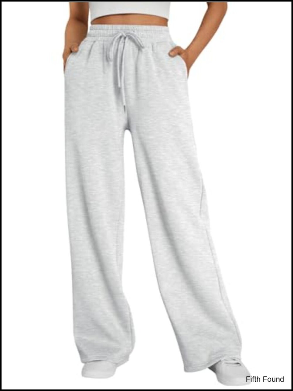 Wide Leg Fleece Lined Sweatpants High Waisted Drawstring Pockets